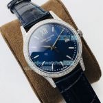 PPF Factory Patek Philippe Calatrava Classic Watch Blue Dial Diamond Watch